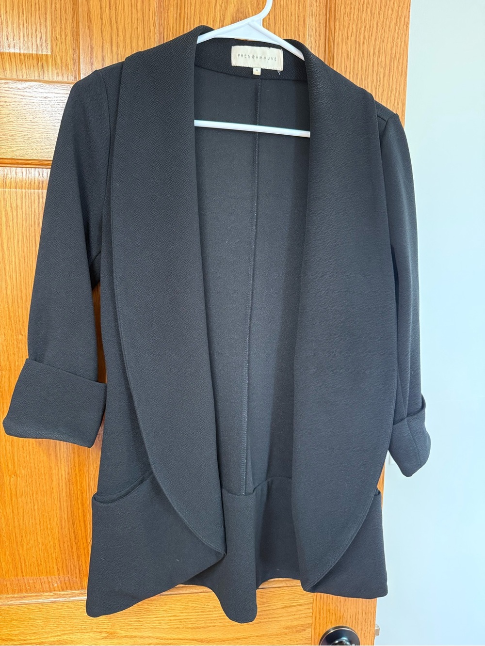 Open-Front Draped Blazer